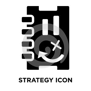Strategy iconÃÂ  vector isolated on white background, logo concept of StrategyÃÂ  sign on transparent background, black filled photo